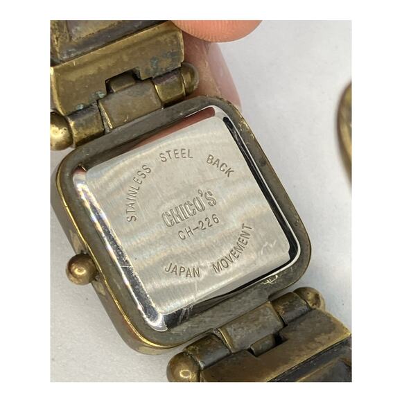 Chico's Distressed Gold Tone Cuff Watch, Women's , Analog, Quartz, Boho - Picture 6 of 7